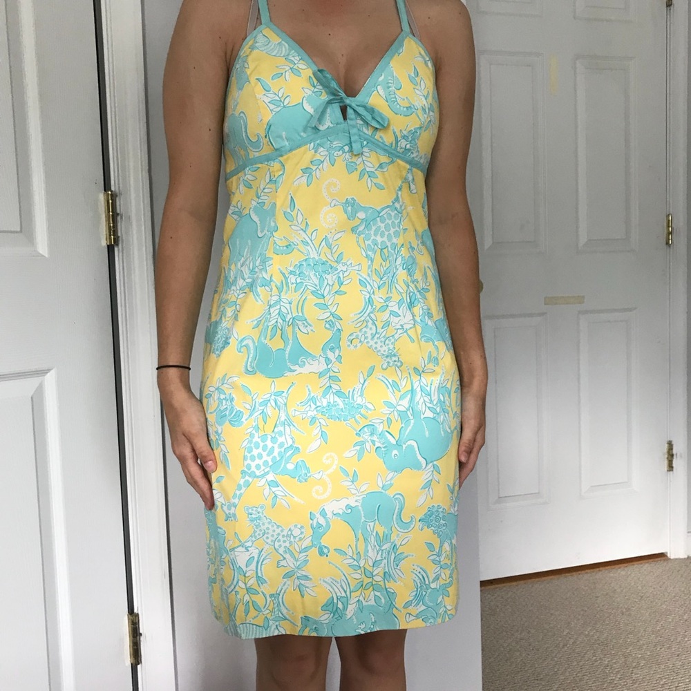 Lily Pulitzer Yellow and Blue Junkanoo Dress